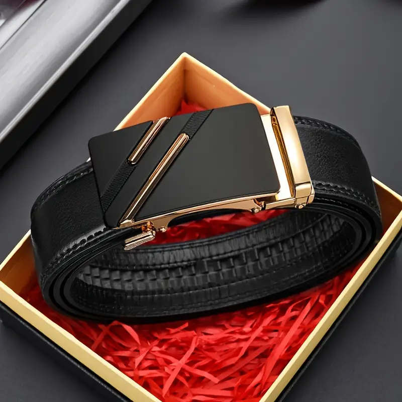 Fivela automática de metal masculino cinto de couro, cinta, , de luxo, masculino