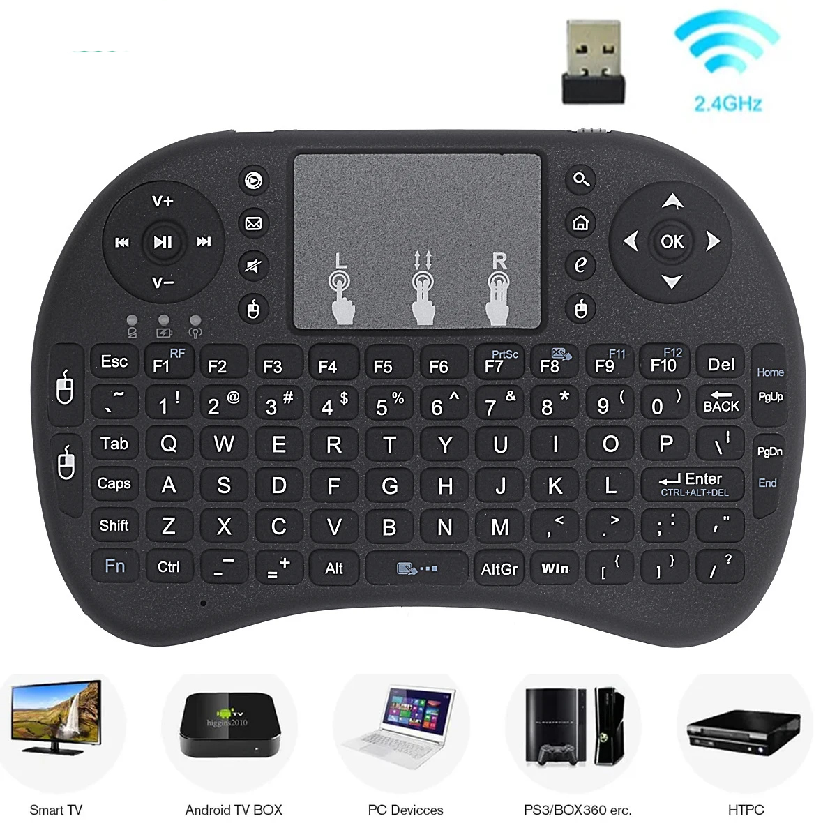 I8 2.4G Mini bezprzewodowa klawiatura 2.4GHz Air Mouse Remote Touchpad dla Android TV Box PC Smart TV