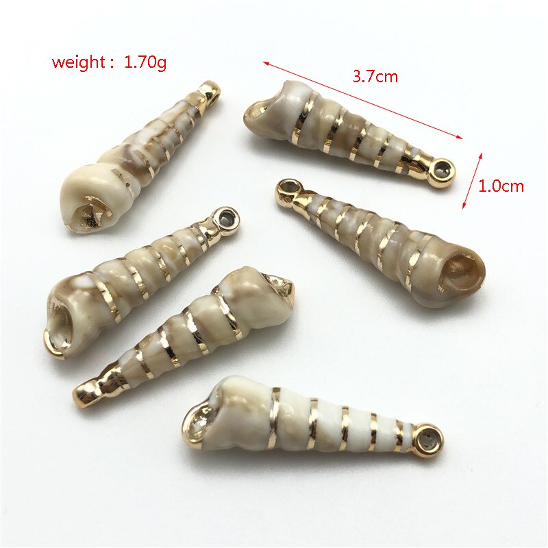 10 pçs charme concha pingente concha encantos pingente de forma aleatória para diy jóias colares fazendo accessorie: 03