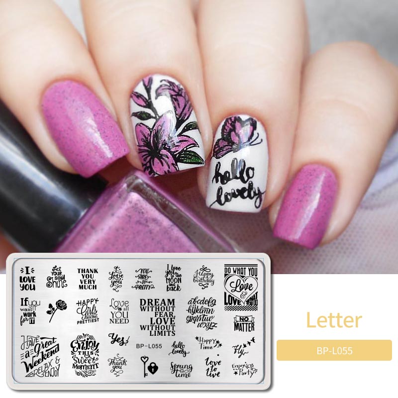 Né joli Nail Art estampage plaques timbre modèle marbre Texture motif Nail Art bricolage Image plaques outils d'impression: BP-L055