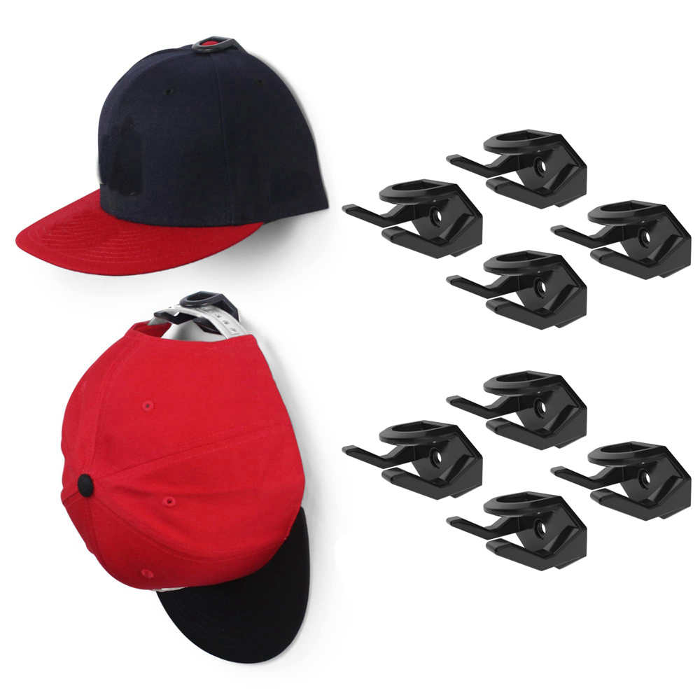 Estante para gorra de béisbol, soporte para sombrero, organizador de almacenamiento, perchas modernas para gorras de béisbol, organizador colgante para puerta y pared, 8 Uds.: Rojo