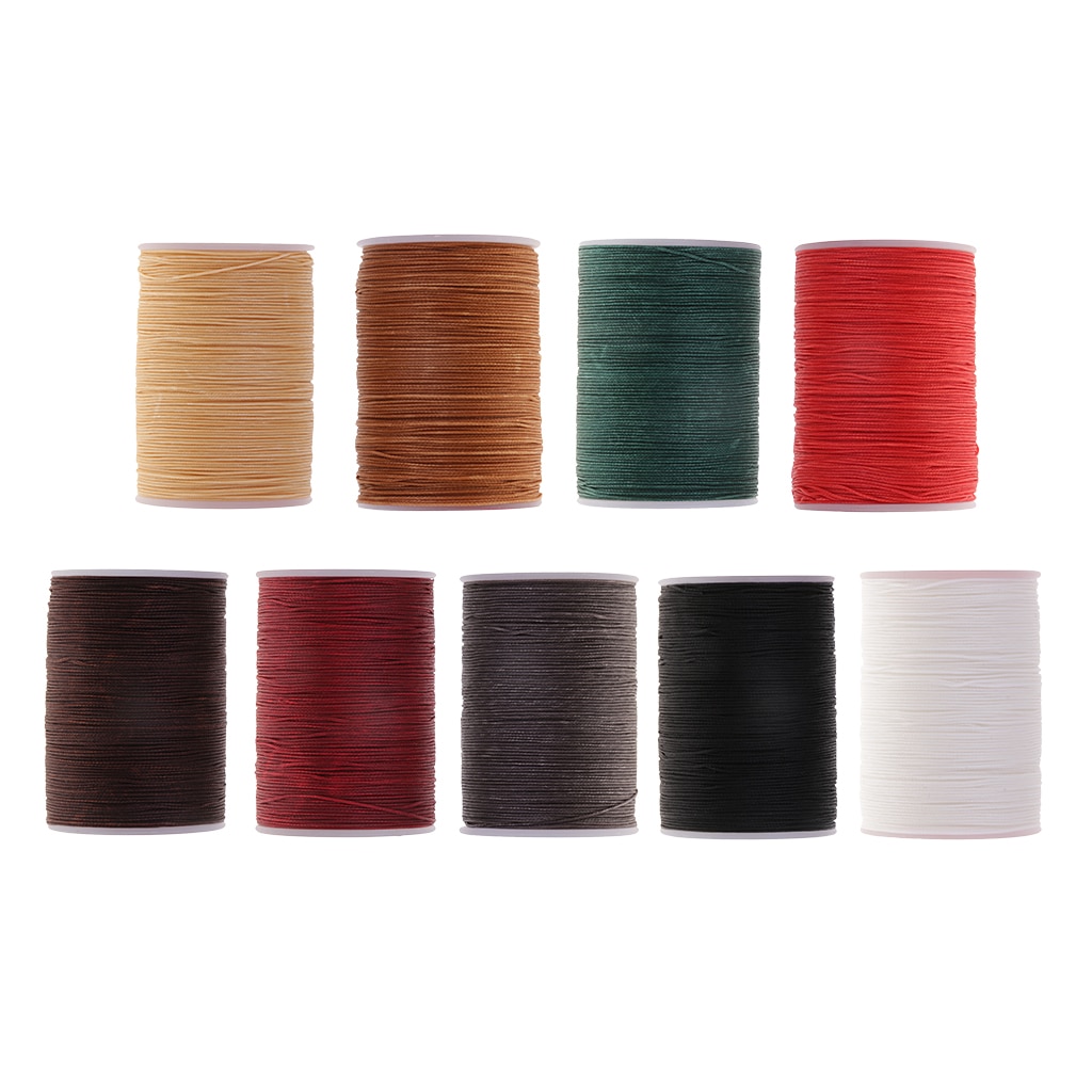 Cordón de hilo encerado de poliéster para costura de cuero, suministros de artesanía de joyería, 130 m/rollo, 0,5mm