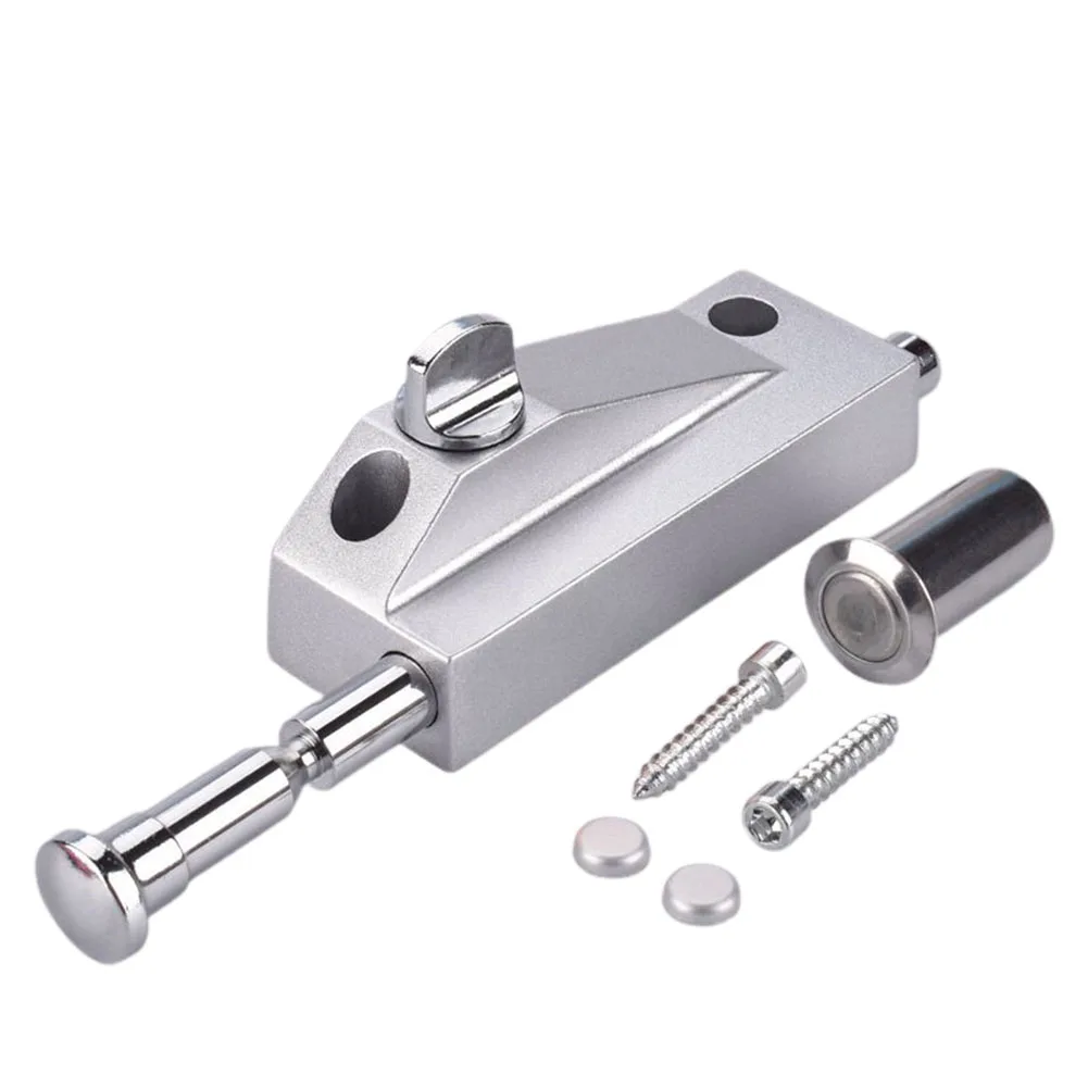 1pc Wooden Door Floor Lock Spring Bolt Lock Door Bolt Lock Floor Bolt Lock Zinc Alloy Framed Door Latch Lock: Bronze