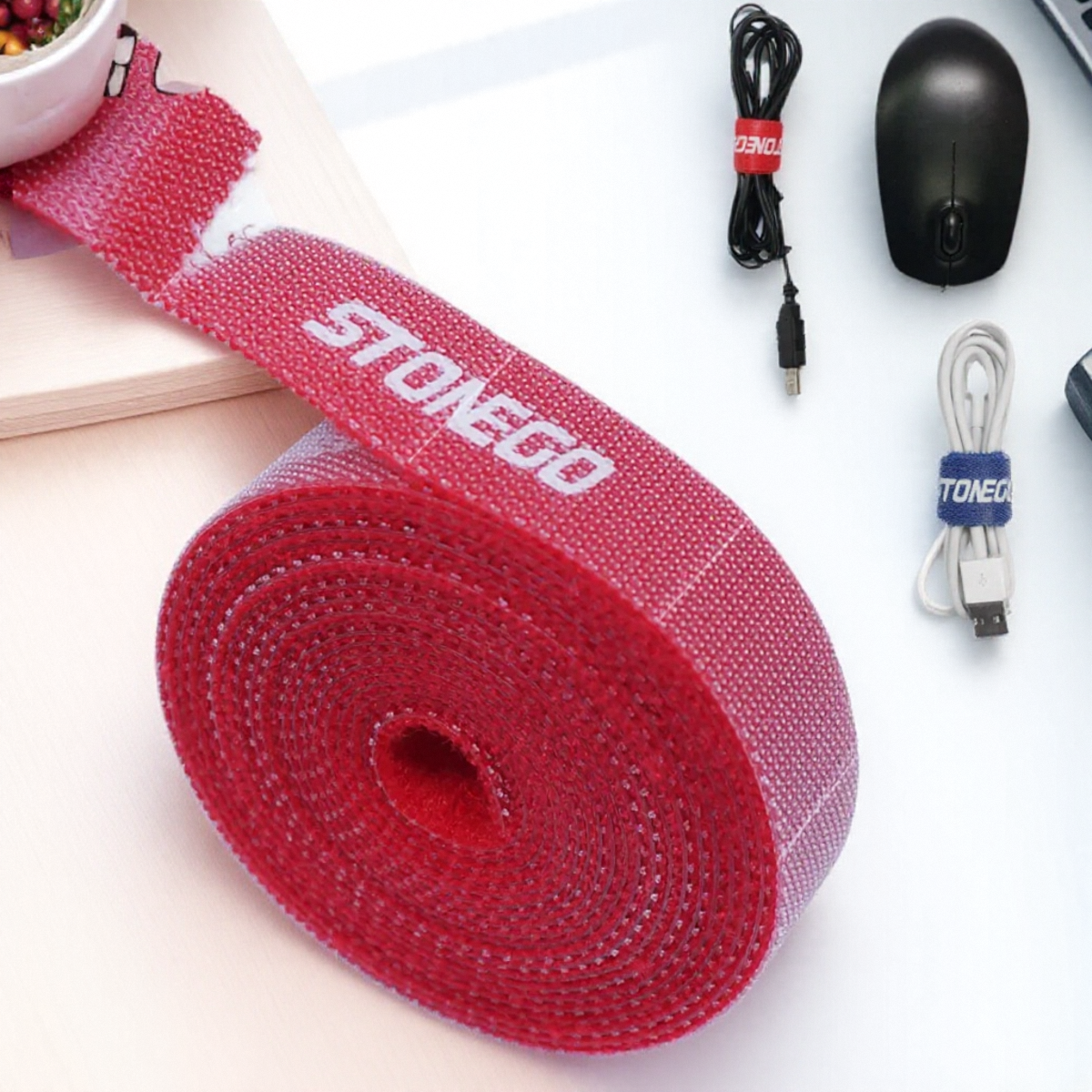STONEGO Tearable Cable Organizer Ties Wire Holder for USB HDMI Earphone Cord Management Phone Accessories