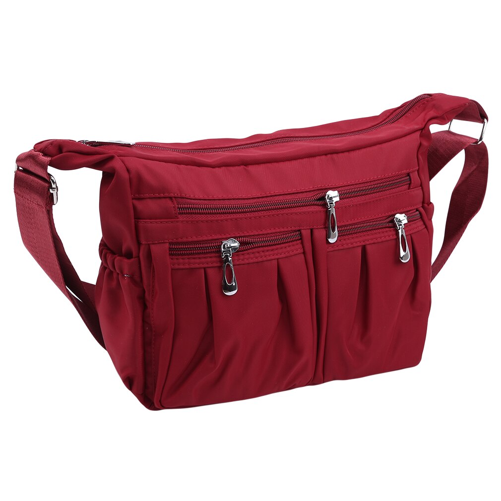 Nylon Diagonal Kreuz Tasche Jugend Casual Version Damen Große Kapazität Wasserdichte Schulter Tasche Einfarbig Tasche: red