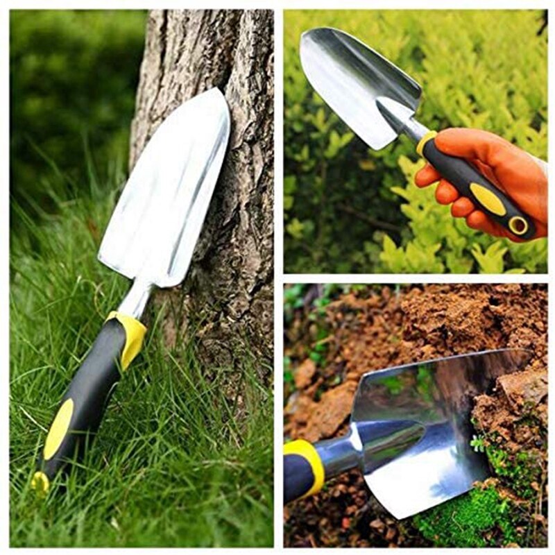 3p tuingereedschapssets troffel en robuuste gegoten kop tuinset met zachte antislip ergonomische handgreep