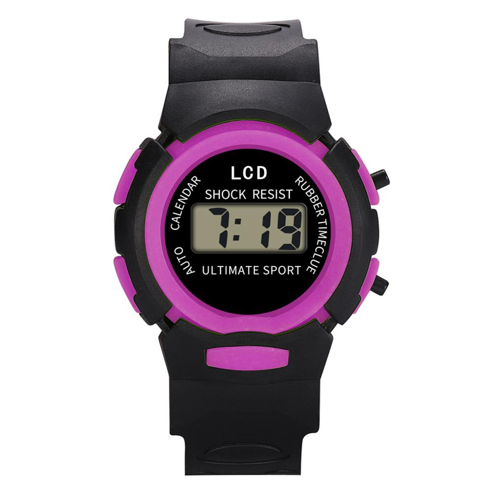 Digitale Uhr Kinder Kinder Mädchen Analog Digital Sport LED Elektronische Wasserdichte Armbanduhr Neue Relogios Digitais Heißer A40: Purple