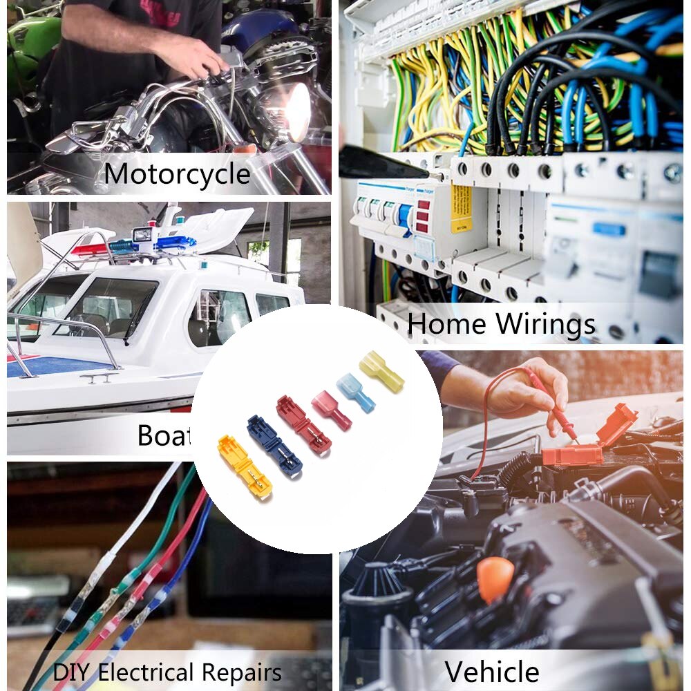 EPMAN 120pcs Car Wire Tap T-Taps Male Insulated Wire Terminal Connectors Quick Splice Wire Connector EP402GP120