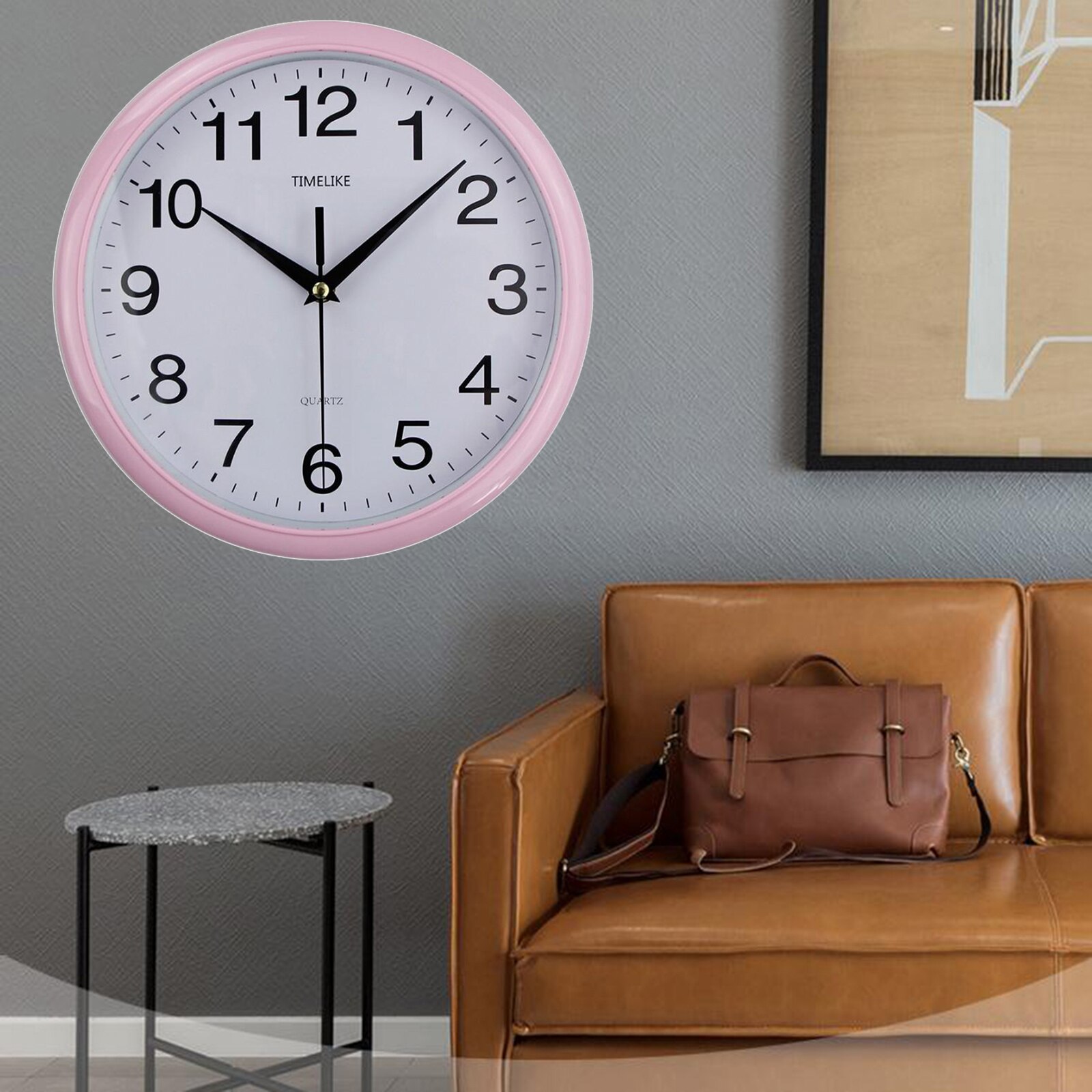 Wall Clocks for Living Room Decor, Classic Wall Clocks Silent Round Digital Home Decoration for Bedroom Kitchen Office School: Pink