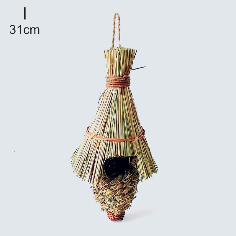 Birds Nest Hand-knitted Gourd Bird House Natural Grass Egg House Outdoor Gardening Decoration Pet Bird Nest Supplies: I