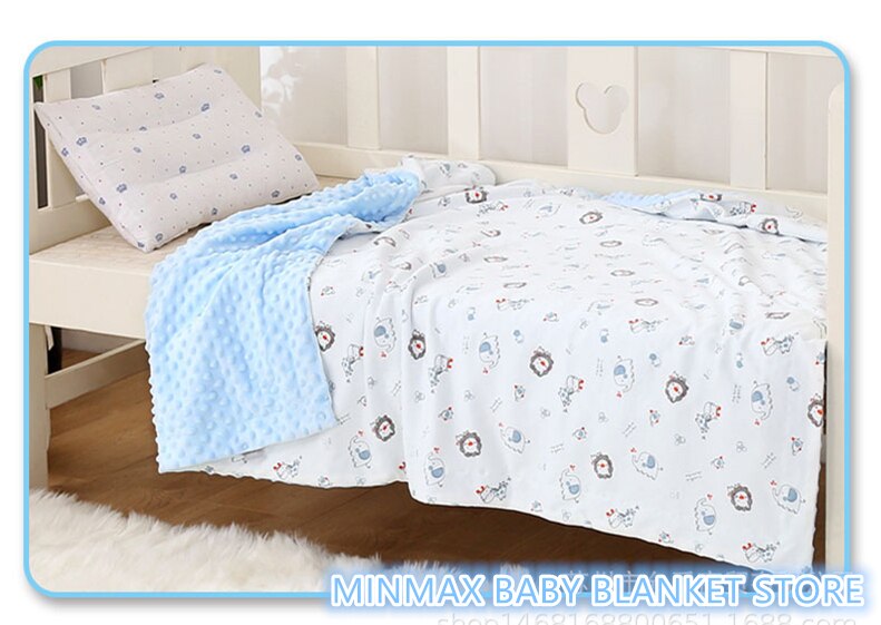 Couverture en coton imprimé de marque, couverture thermique douce en minky à pois pour tout-petits, couverture pour bébé, couvre-lit pour enfants, couette pour enfants: Animaux / 100 x 140cm
