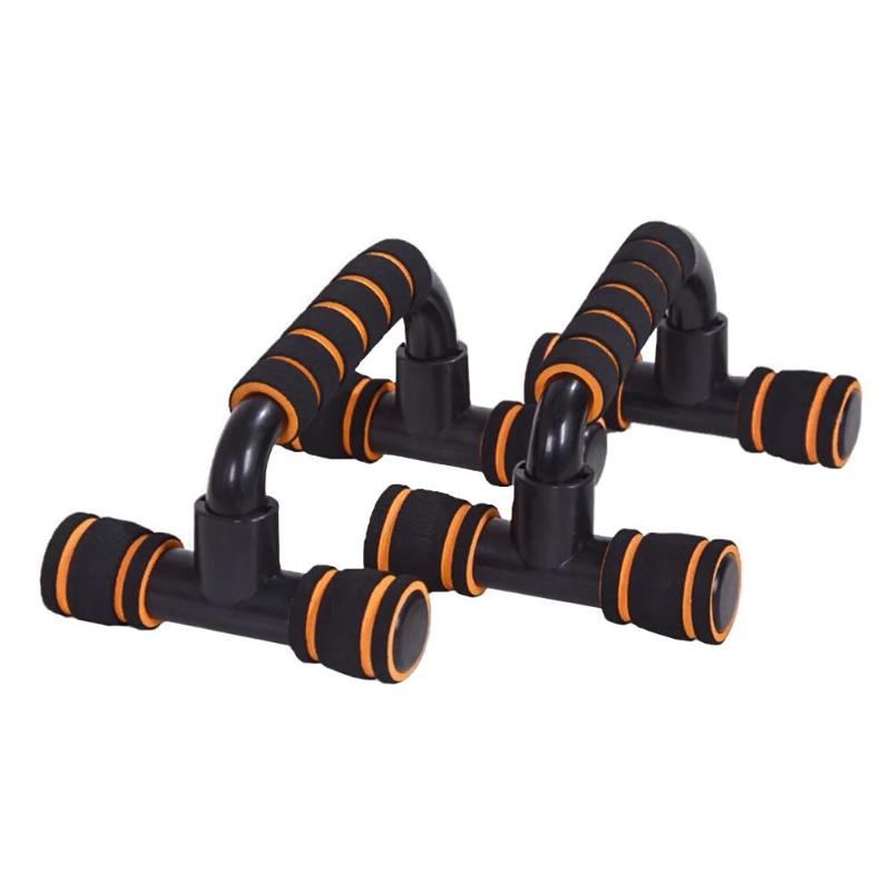 1 par plast h-form fitness push-up rack bærbare stativer arm muskel træner sport gym træning bryst træningsudstyr: Orange