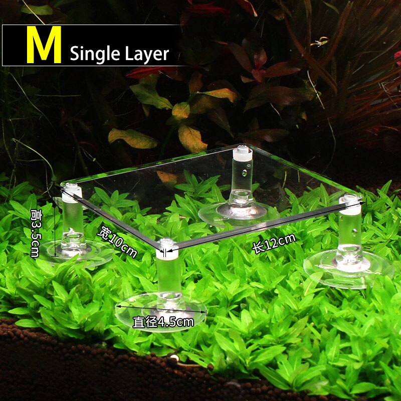 Aquarium Submersible Pump Bracket Shock-absorbing Increased Pad Acrylic Bracket Support Fixed Fish Tank Holder Water Pump Base: M Single layer / No Gasket