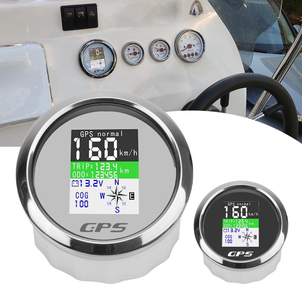 Adjustable Trip 85mm Waterproof Digital GPS Speedometer Odometer For Motor Yacht Boat Car Outboard Engine Gauge +GPS Antenna