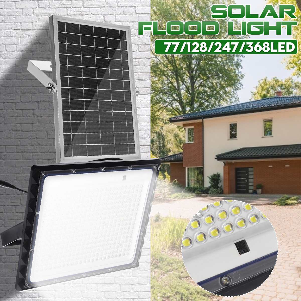 W W W W Lens Led Solar Flood Light Outdoor Wall Street Lamp Ip Waterproof