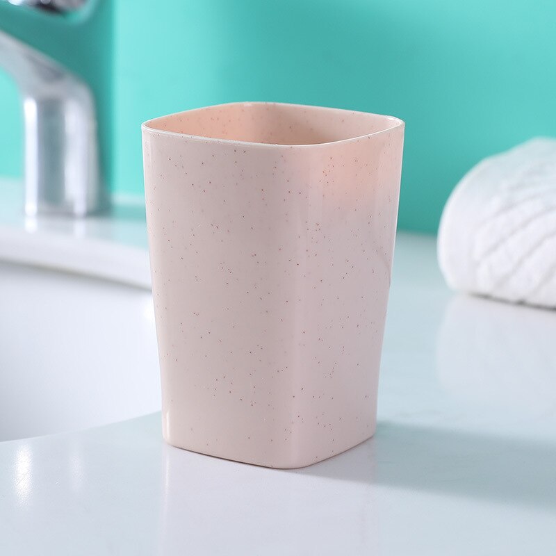 simple ménage en plastique brosse à dents tasse couple lavage tasse bain de bouche tasse brosse à dents tasse: Beige
