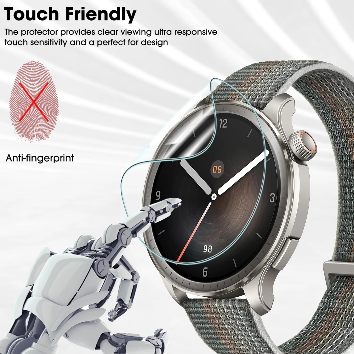 Protections D'écran TPU Pour Amazfit Active 2 - Lot De 6 Films Souples Anti-rayures Et Anti-auréoles - Installation Facile