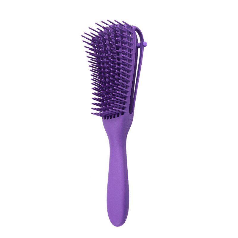 Cepillo desenredante 4c para cabello rizado, cepillo desenredante para cabello mojado, grueso y rizado, ajuste el cabello, masaje del cuero cabelludo, cepillo para desenredar el cabello: Morado