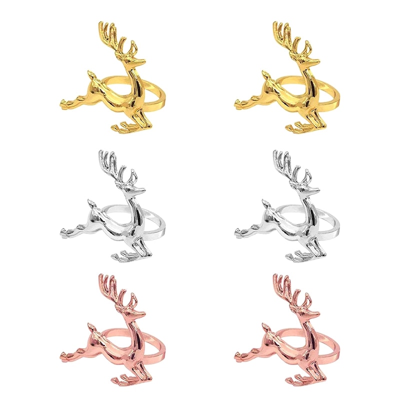 Deer rensdyr servietringe, rensdyr servietringe holder til hotel restaurant bryllup julefest middag borddækning indretning