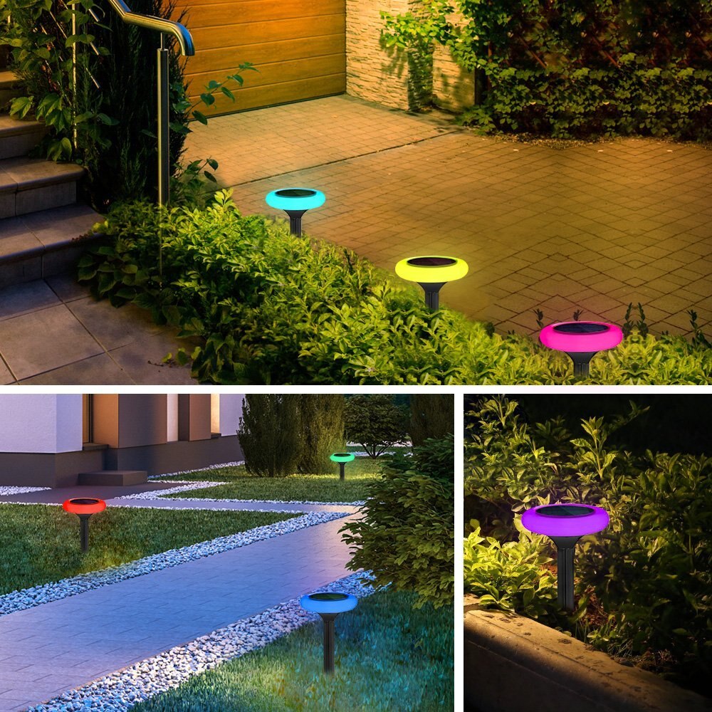 Solar Licht Kleurrijke Ingevoegd Grond Lamp Outdoor Decoratie Waterdichte Tuin Binnenplaats Gazon Path Solar Ronde Vierkante Plum Lamp