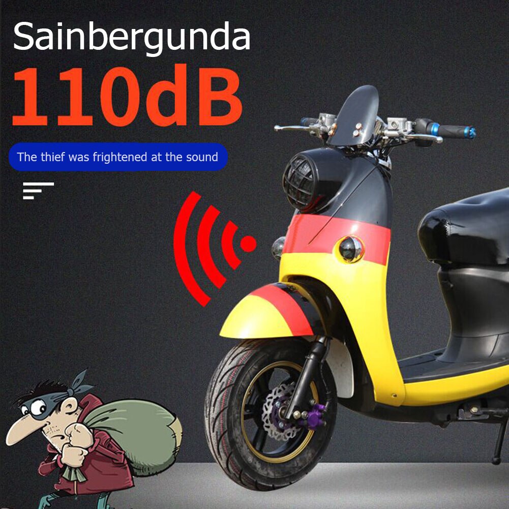 36-72V Waterproof Electric Scooter Moped Alarm Security System with Dual Remote Control 110dB Moped Anti-theft Alarm