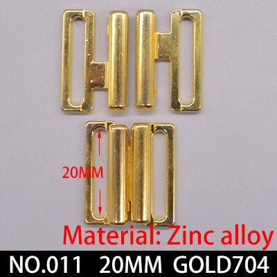 2 teile/los silber Gold Rechteck Band Verschluss Haken &Ampere; Schließe Strass bh schnalle Taille Verlängerung NäHenne Auf Kleidung Bh Clip haken: Nein014 Gold704 20mm