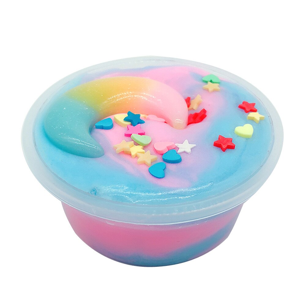 SchöNe Farbe Flauschigen Schleim Liefert Spielzeug Weichen Tonne Mischen Wolke Schleim Kitt Duftenden betonen Schleim freundlicher-Tonne Anti-betonen-Spielzeug: D