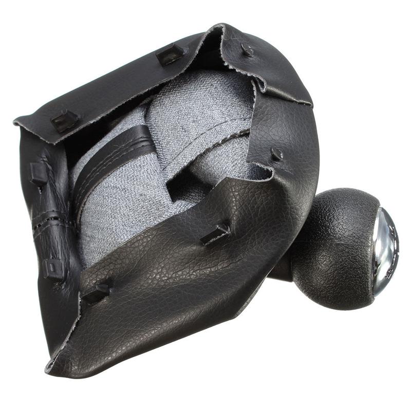 Palanca de cambio de marchas de 5 velocidades, pomo de polaina de cuero para PEUGEOT 207 307 CC 308