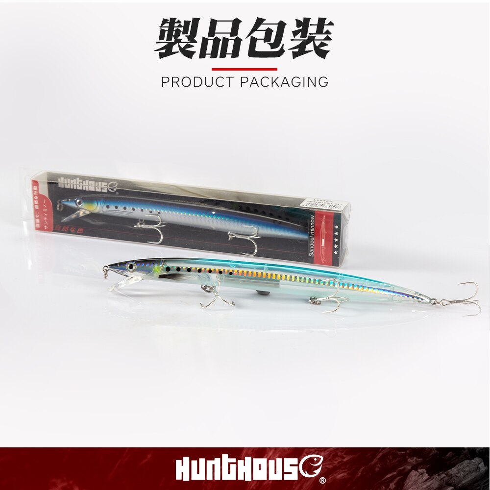 Hunthouse Sandeel jerk Minnow Vissen Lokt 143mm 173mm 208mm Lange Casting Drijvende Lokken jerkbaits pesca LW402