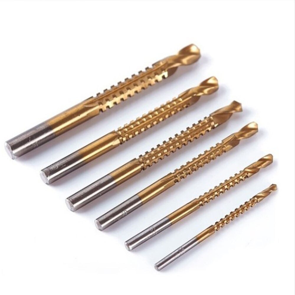 1 pièces titane plaqué bois crantée perceuse fente scie ligne de forage foret HSS