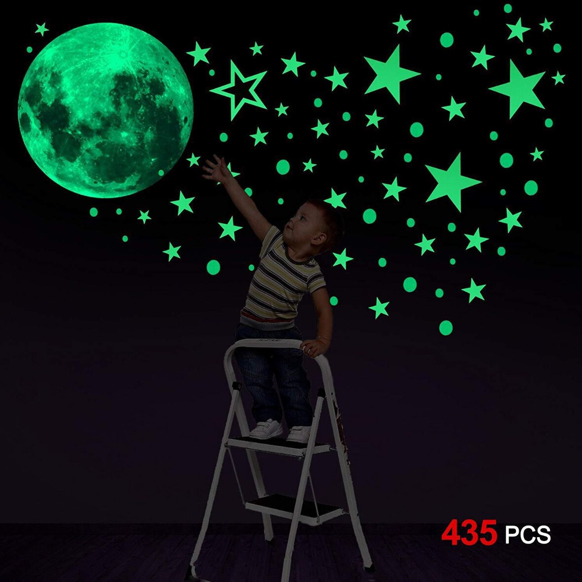 Seinätarrat makuuhuoneeseen 435 kpl/setti  of 3d vaahtomuovi valotähteä, sisustustarrat, tee itse tarra
