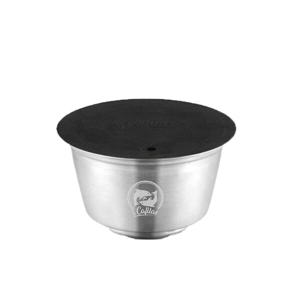 Reutilizable, de acero inoxidable, reutilizable, para Dolce Gusto, cápsula de café, tapa de silicona Dolci, cafetera, cuchara de café con Clip: Dark Khaki