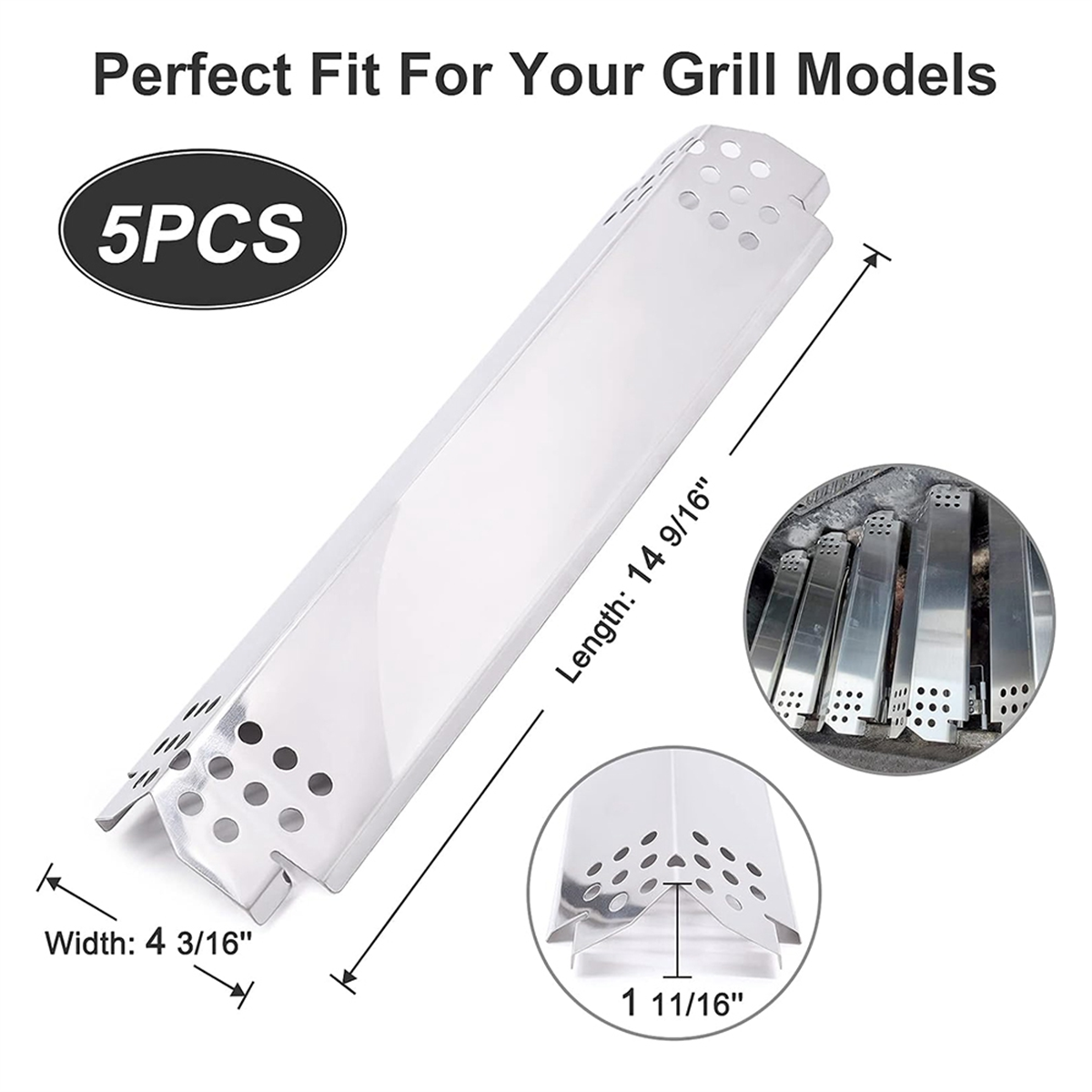 Grill Plate, Fire Barrier Enamel Plate Stainless Steel Grill Heating Tent, Flame Mash for Nexgrill 720-0888