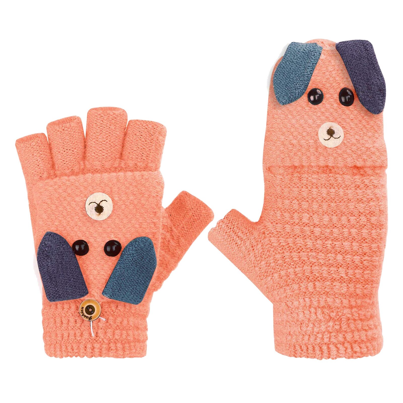 Hotest freundlicher Junge Mädchen Nette Fünf-Gefingert Samt Karikatur Jungen Mädchen Warme Gestrickte Handschuhe Handschuhe