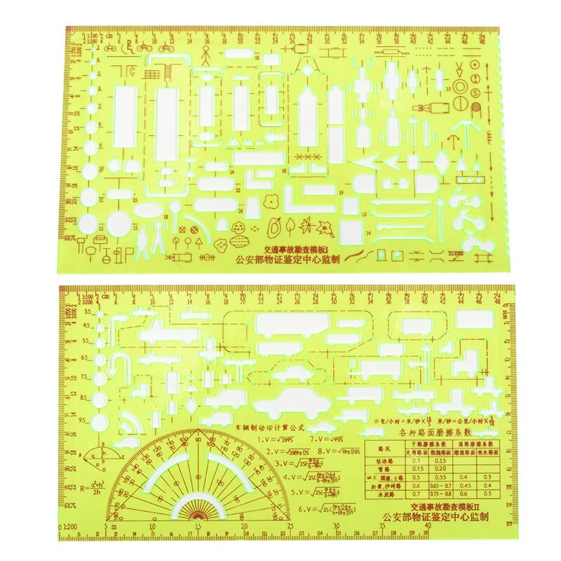 Traffic Accident Drawing Template Ruler Traffic Investigation Template Traffic Accident Symbols: Model 1 add Model 2