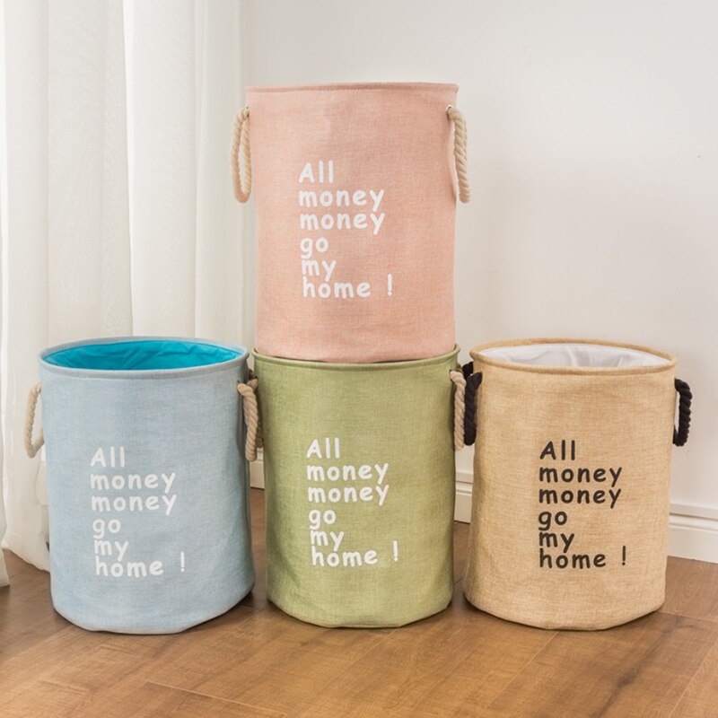 Inklapbare Vuile Kleren Wasmand Grote Ronde Wasserij Opslag Voor Speelgoed Wasserette Box Wasmand Sorter