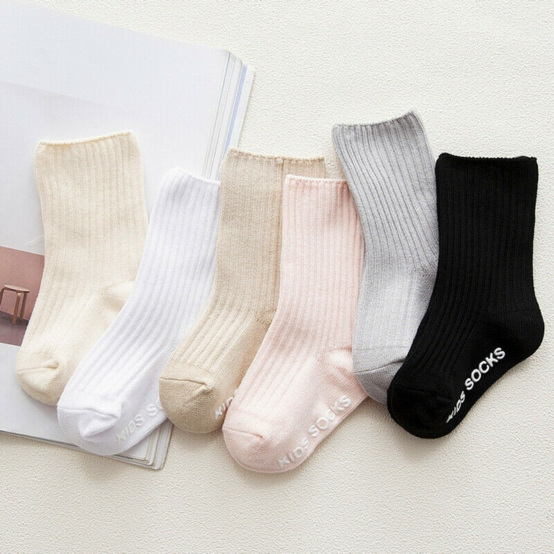 0-4T Solid Anti-slip Baby Boy Girl Cotton Socks NewBorn Infant Toddler Casual Soft Ankle Sock