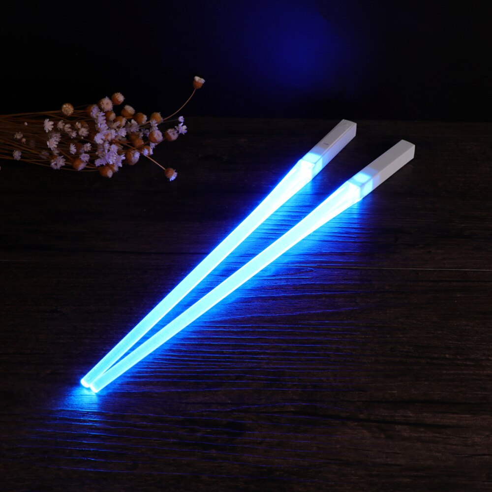 1 Pair of Light Up LED Lightsaber Chopsticks Durable Lightweight Portable BPA Free and Food Safe (Red)