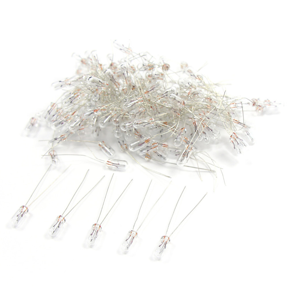 MP01W 100pcs Grain of Wheat Bulbs 4mm Clear 12V Miniature Bulbs Warm White