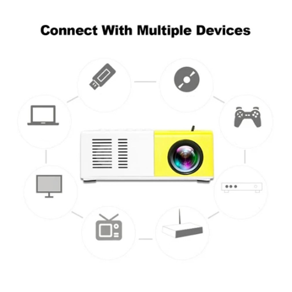 Proiettore portatile 3D HD LED Home Theater Cinema 1080p HDMI USB Proiettore Audio Yg300 Mini Proiettore Camara Masanori