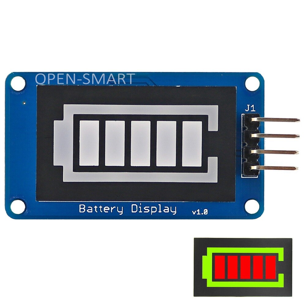 Display de bateria estilo de bateria tubo digital led módulo de exibição de nível de bateria para arduino/avr/arm/pic