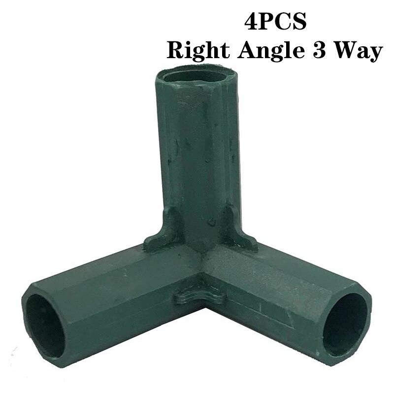 4pcs 16mm Corner Connector Fencing Pipe Joint Supports Garden Framework 3 4 5 Ways Cages Awning Pole Greenhouse Plant Stakes: Right Angle 3