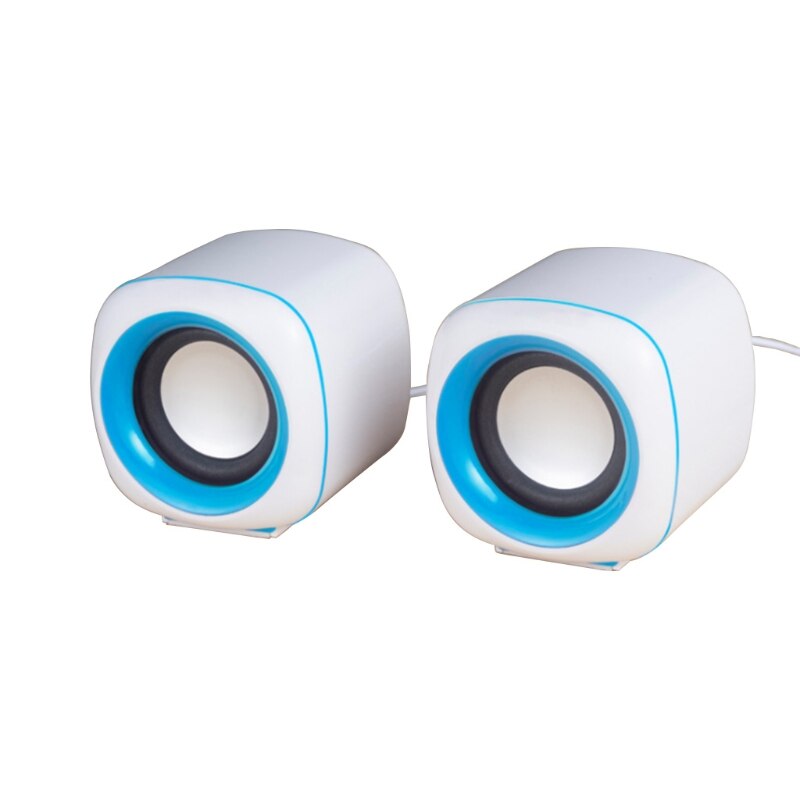 K3NB USB Verdrahtete Computer Lautsprecher Tiefe Bass Sound Box Lautsprecher Für PC Laptop Leistungsstarke Subwoofer Multimedia Lautsprecher: White blue