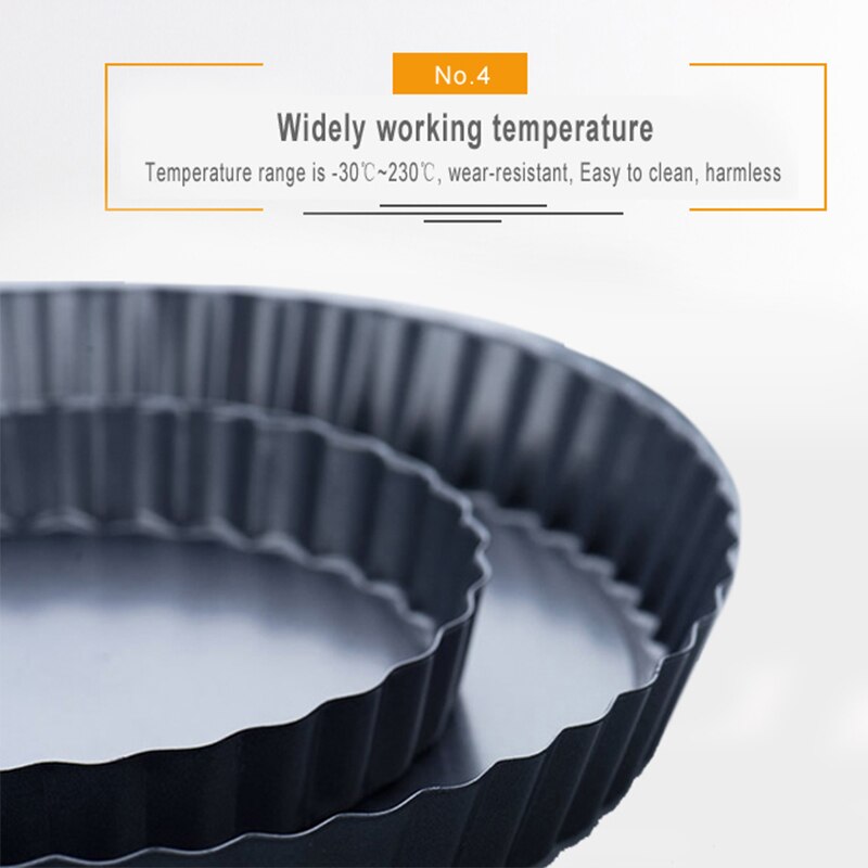 Removable Bottom Tart Quiche Flan Pan Molds Nonstick Pie Pizza Mousse Cake Dessert Baking Pastry Mold Diy Kitchen Tools Bakeware
