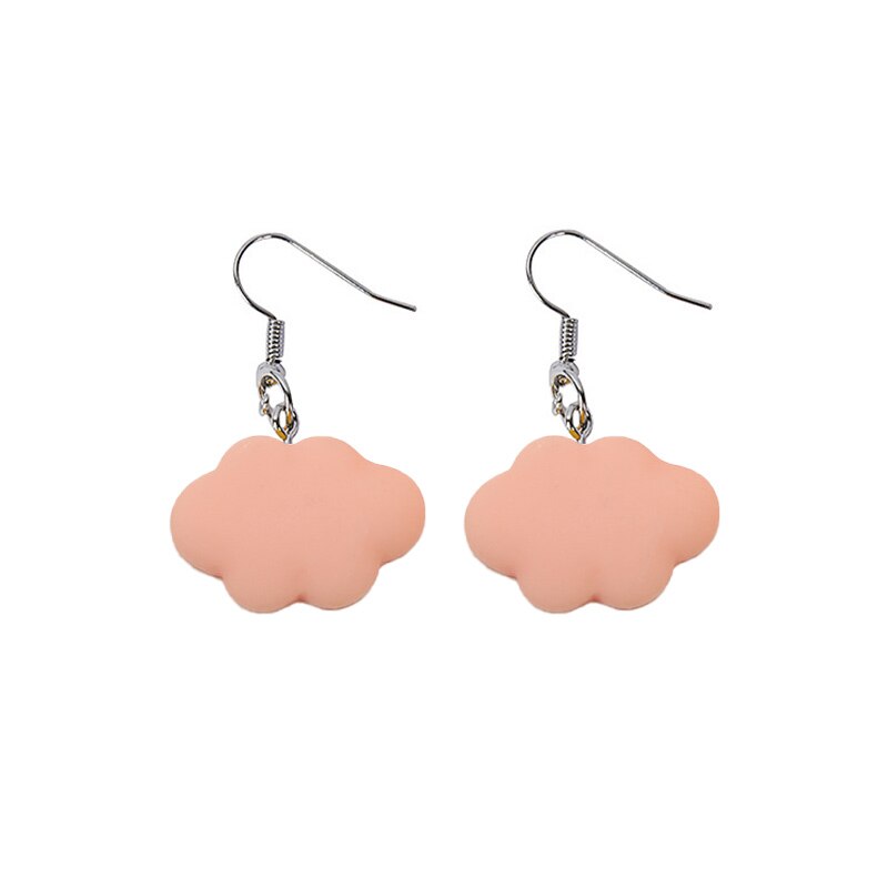 Pendientes colgantes de nube blanca para mujer y niña, aretes de gota de nube rosa/azul/verde/púrpura/naranja, joyería de de Ciencia