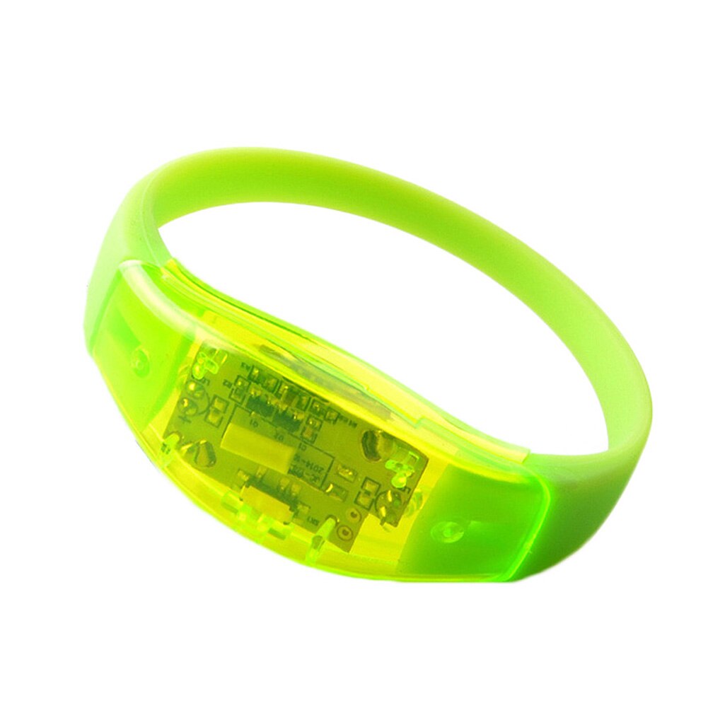 Newly Unisex Sound Controlled LED Light Up Bracelet Activated Glow Flash Silicone Bangle For Festival Party FIF66: Default Title