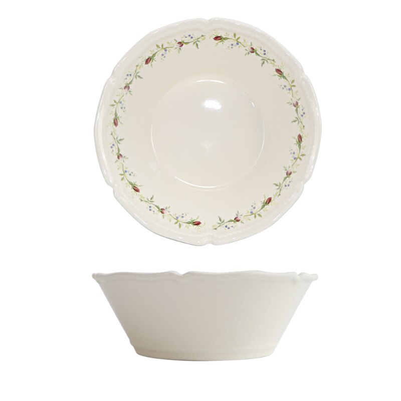 Français Antique décalcomanie Relief vaisselle assiette en céramique sous bol nourriture occidentale assiette Plate assiette à fruits saladier: 6 Inch HuaTeng Bowl