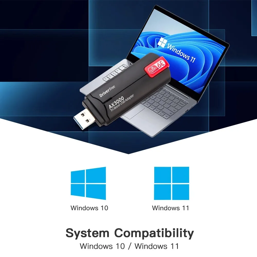AX5400 Adaptador Wifi 6E Usb 3.0 Adapter 5Ghz/2.4G/6G Antena Wi fi 6 AX1800 Para 802.11AX PC Ethernet Wireless Network Card