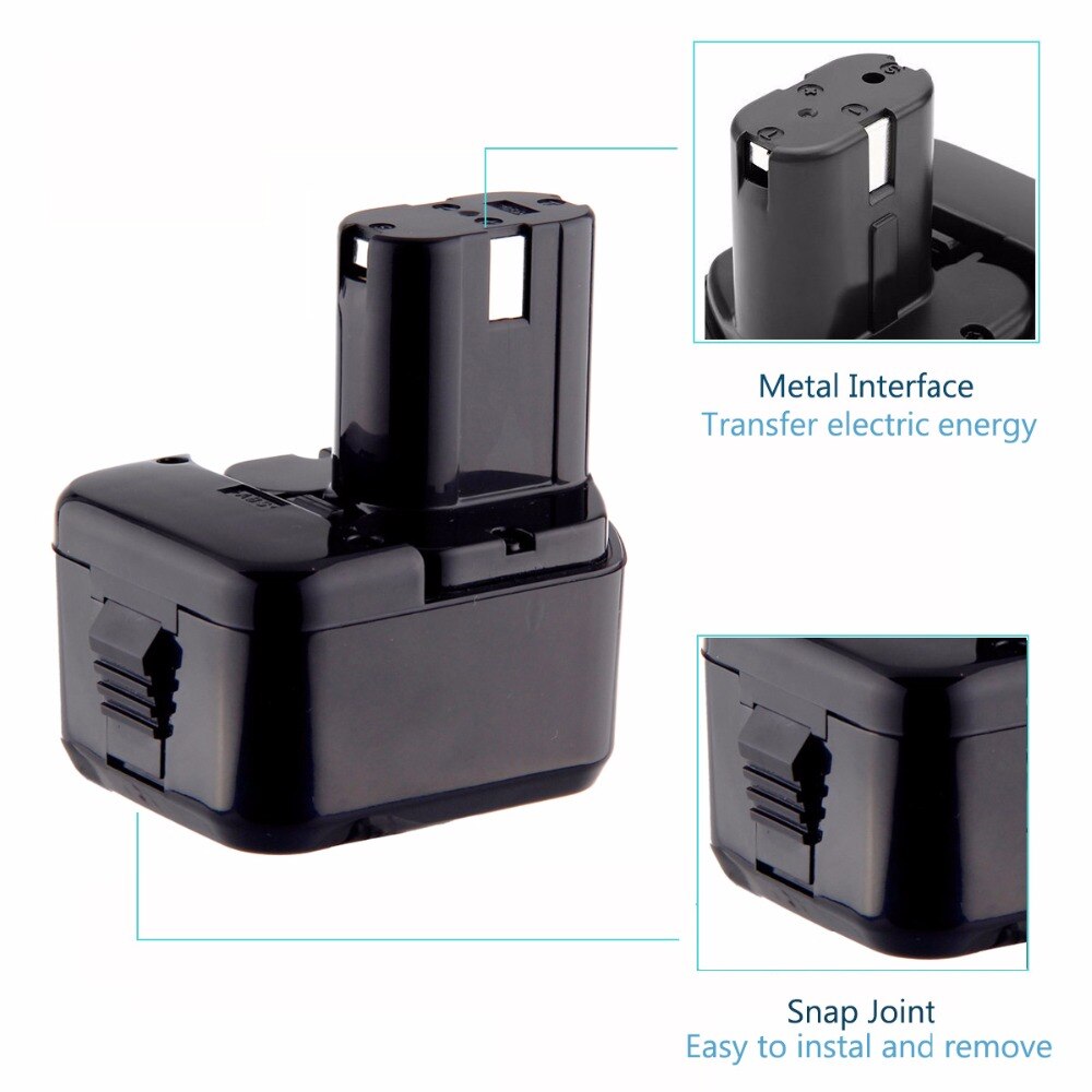 NI-MH 12 V 3000 mAh pour Hitachi EB1214S, EB1220BL, EB1220HL, EB1220HS DH15DV DN12DY DN12DYK DN12Y DW18D