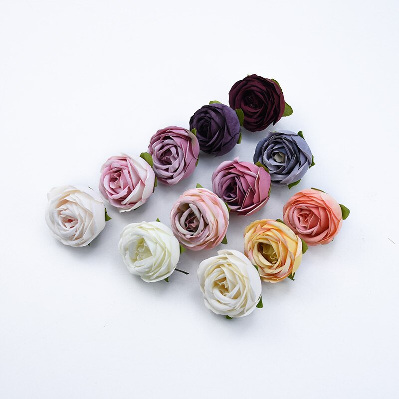 6 st te rosor huvud självlåda juldekorationer till hemmet bröllop bröllop tillbehör röjning konstgjorda blommor billigt